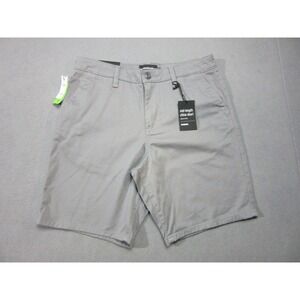 RSQ Shorts Mens 32 Gray Stretch Chino High Rise Mid Length Summer Casual Walking